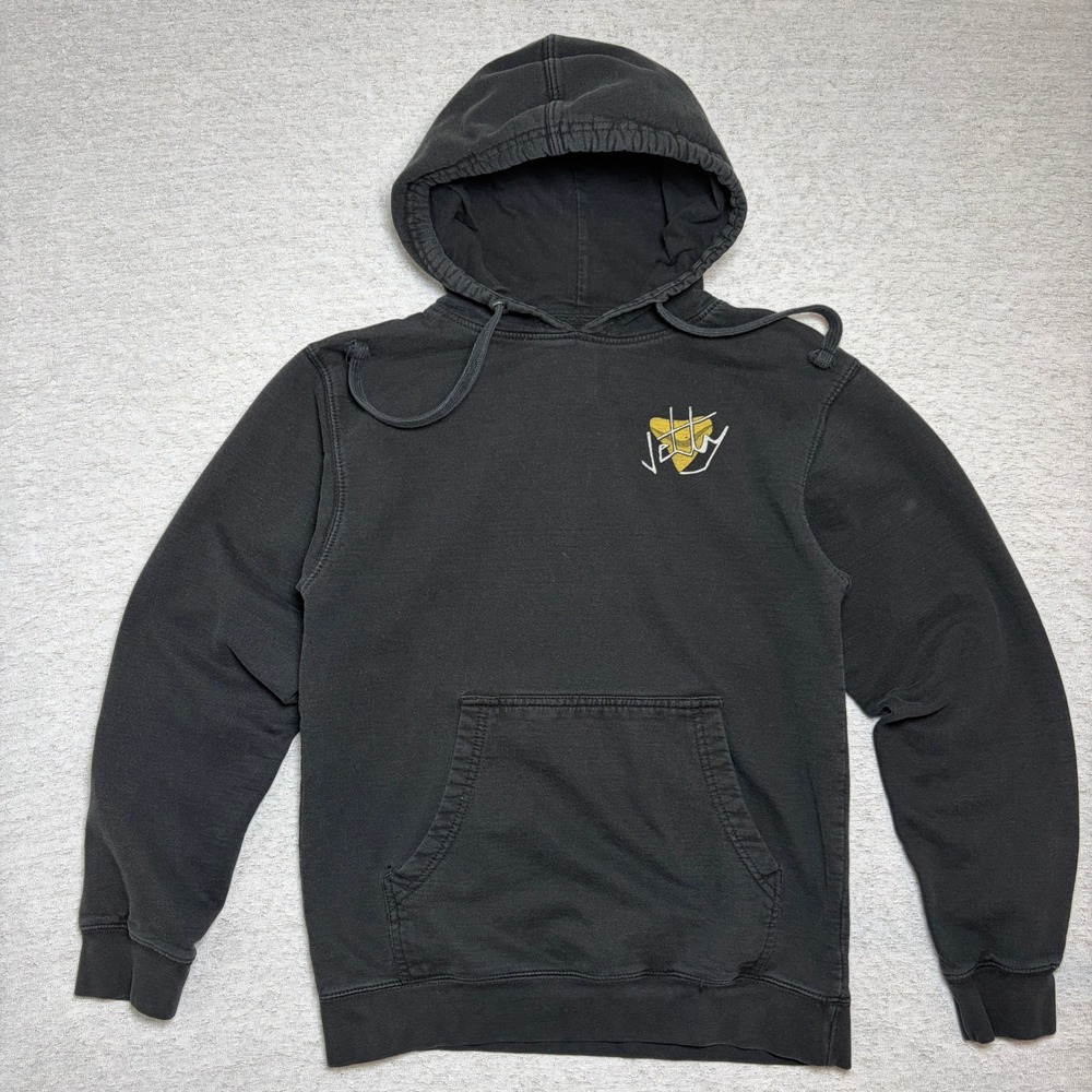 Jetty Mens Hoodie Small Black Shark Tooth Graphic Pullover Surf Coastal Skate